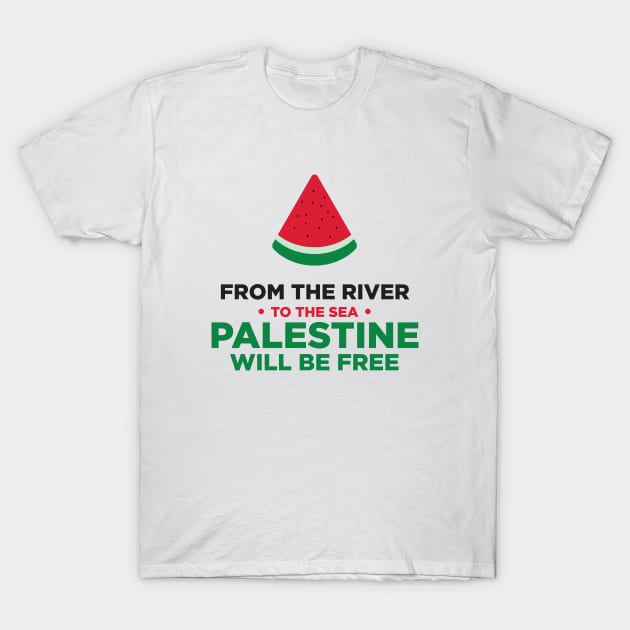 From The River To The Sea Palestine Will Be Free Watermelon T-Shirt by syahrilution